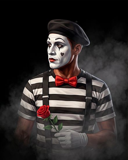 Mimo, o artista de rua silencioso da trilogia de machinima, em Los Santos
